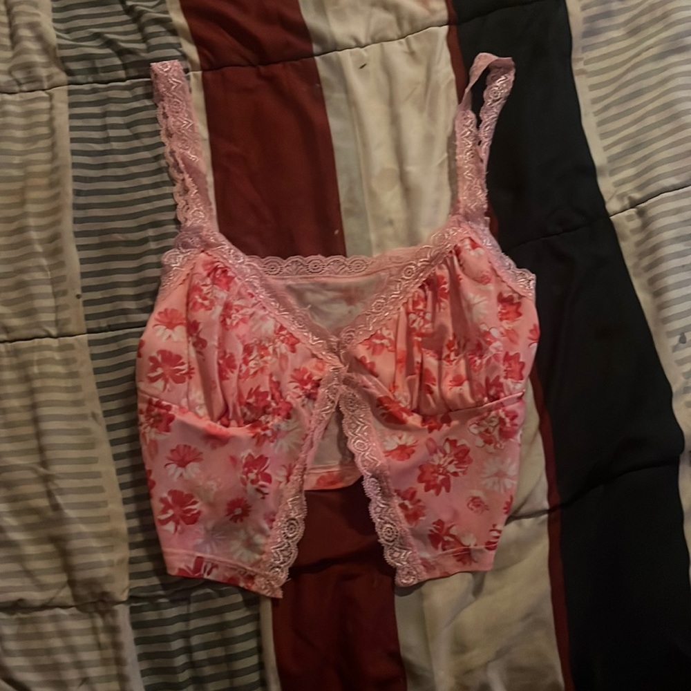 Pink and red crop top